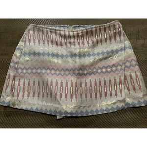 BCBGeneration Canyon Clay Multi Metallic Skort Festival Boho Chic NWT